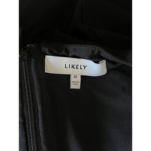 Likely Rodrigo Asymmetric Bodycon Dress Black Womens Size 12 - Picture 9 of 12